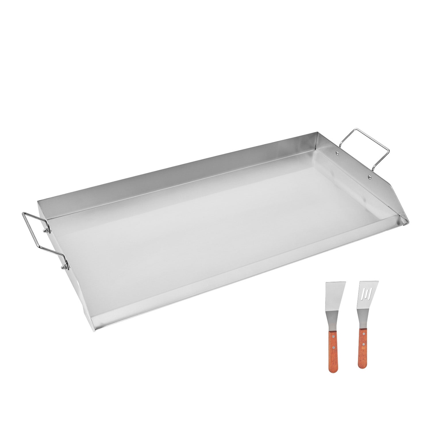 32x16 In Flat Top Griddle Stainless Steel Universal BBQ Grill Pan Cookware_voghion.com